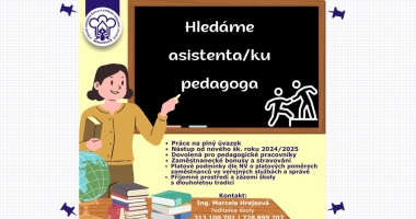 Hledáme nového kolegu na pozici asistenta pedagoga.