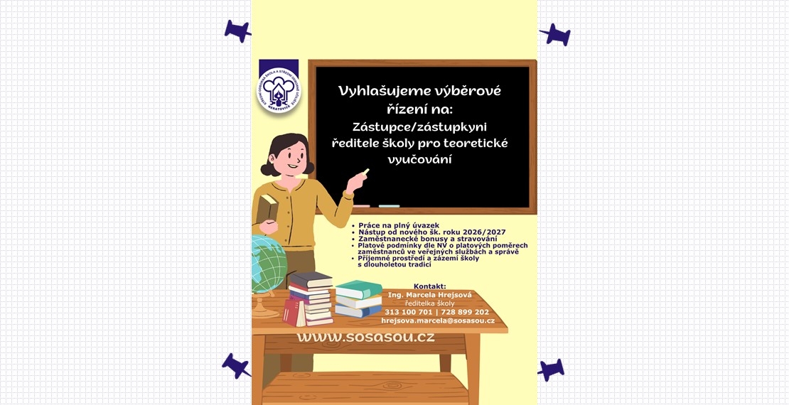 Výběrové řízení na pozici: Zástupce ředitelky pro teoretické vyučování